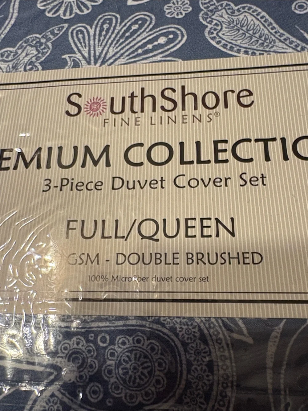 SouthShore Premium Collection Blue Floral Full/Queen Duvet Cover Set